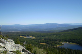 View of Canyon Lakes from Little White Mtn trail 2009-09.